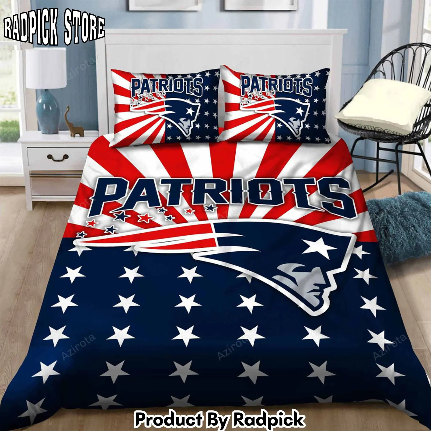 Radpick v6 new england patriots bedding set sleepy duvet cover pillow cases rp327518